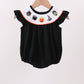 Black Pumpkin cat Embroidery Ruffle Bubble