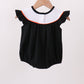 Black Pumpkin cat Embroidery Ruffle Bubble