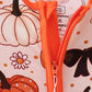 Orange Pumpkin Floral Bow Bamboo Romper