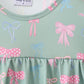 Sage Bow Ruffle Dress