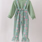 Sage Bow Ruffle Jumpsuit Set