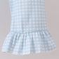 Blue pumpkin bow smocked lace ruffle pants set