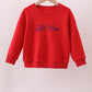 Red Mississippi Ole Miss Embroidery top