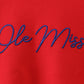 Red Mississippi Ole Miss Embroidery top