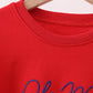Red Mississippi Ole Miss Embroidery top