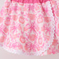 Pink Pumpkin Bow Lace Skorts Set