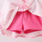 Pink Pumpkin Bow Lace Skorts Set