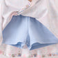 Blue Bow Lace Skorts Set