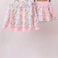 Pink Bow Floral Lace Skorts Set