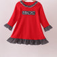 Red Georgia Embroidery Ruffle Dress