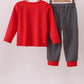 Red Georgia Embroidery Pants Set
