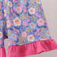 Purple Floral Ruffle Shorts Set