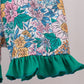 Green Floral Ruffle Shorts Set