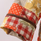Brown Patchwork Floral Ruffle Jacket