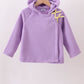 Purple Fleece Bow Coat