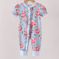 Blue rose floral ruffle romper