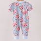 Blue rose floral ruffle romper