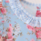 Blue rose floral ruffle dress