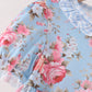 Blue rose floral ruffle dress