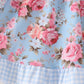 Blue rose floral ruffle dress