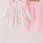 Pink all day adventure ruffle pants set