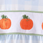 Blue Pumpkin Embroidery Gingham Bubble