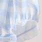 Blue Pumpkin Embroidery Gingham Bubble