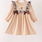 Camouflage duck embroidery ruffle dress