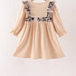 Camouflage duck embroidery ruffle dress