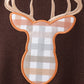 Brown deer applique romper