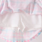 Blue bow french knot plaid skorts set