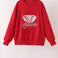Red Alabama sequin mom top