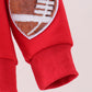 Red football sequin mom&me top
