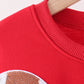 Red football sequin mom&me top