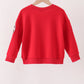 Red football sequin mom&me top
