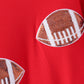 Red football sequin mom&me top