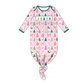 Pink Christmas Tree Embroidery Gown