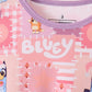 Purple christmas bluey bamboo ruffle pajama set