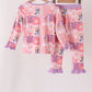 Purple christmas bluey bamboo ruffle pajama set