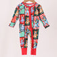 Red christmas bluey bamboo romper