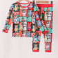 Red christmas bluey bamboo pants set
