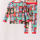 Red christmas bluey bamboo pants set