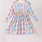 Blue princess ruffle bamboo dress