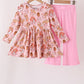 Pink princess print bamboo pants set