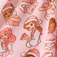 Pink princess print bamboo pants set