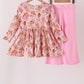 Pink princess print bamboo pants set