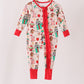 Red christmas toy story ruffle bamboo romper