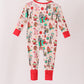 Red christmas toy story ruffle bamboo romper