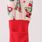 Red christmas toy story ruffle bamboo romper