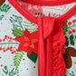 Red Floral Ruffle Zip Bamboo Romper